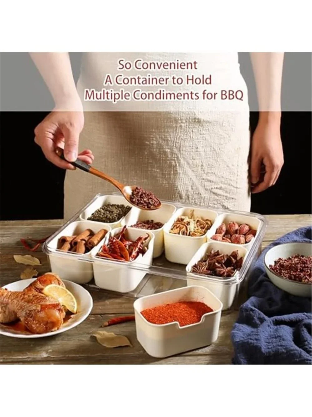 Divided Serving Tray with Lid and Handle - Snackle Box Charcuterie Container